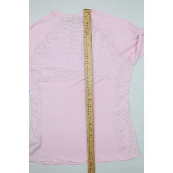 Columbia Women Maplegate Light Pink Short Sleeve Shirt M Active Fit Omni Wick - Picture 13 of 13